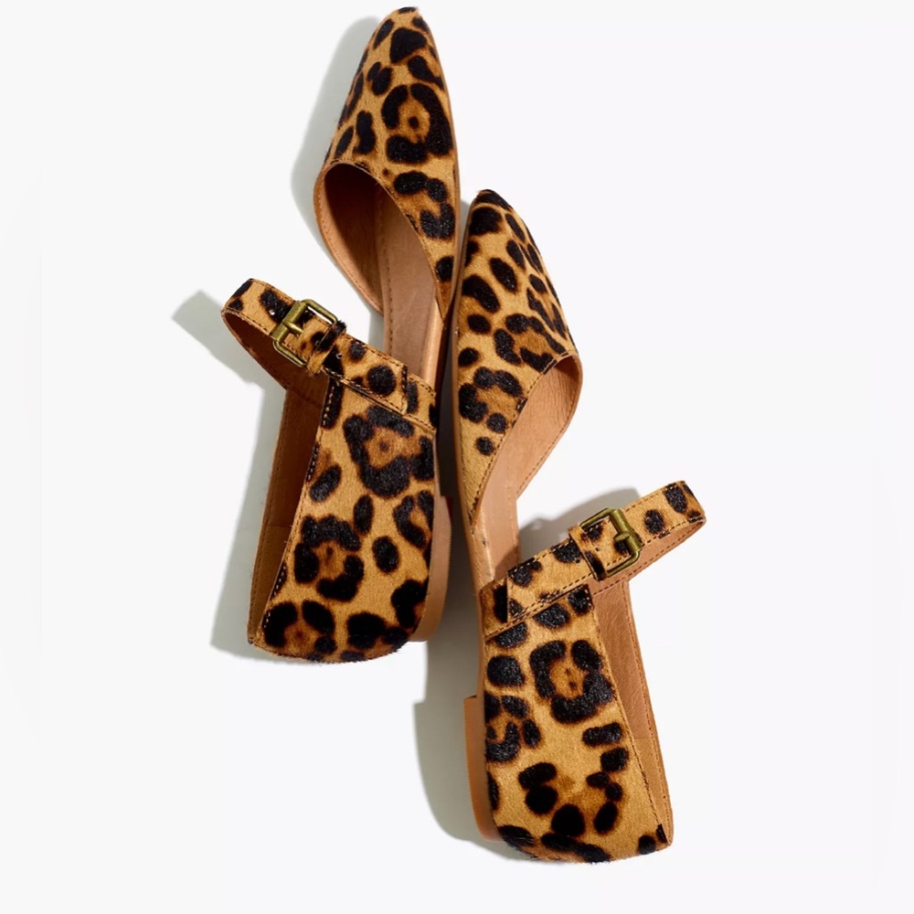 Madewell Alina Mary-Jane Flat in Leopard Calf Hair